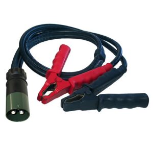jumper cable, with 2P/24V plug without screw ring and 2 rubber coated battery terminal grips