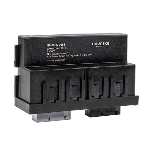 CANopen I/O-Module 2G6, 9-36V, 12 x Input (pull-down), 12 x Power Output (6 x high-side, 6 x low-side), plastic cover screwed