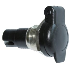 built in socket,2-pole, ISO 4165, 1 x screw terminal, with hinged cover