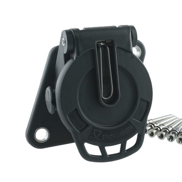 EBS/ABS/ADR socket 15-pole, 24V, crimp contact, cap nut for cable diameter 12-14mm