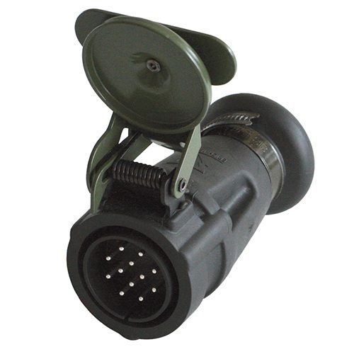 Plug 12-pole, 24V with pin contacts, for cable diameter 17mm