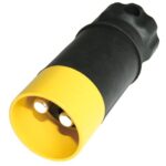 Plug 2-pole, 24V, crimp-soldering contact 35mm², cap nut, dual cable outlet 180°