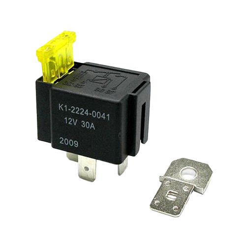 Mini Relay 12V, 30A, normally open, with automotive blade fuse 20A