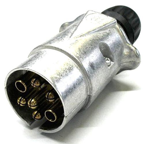 Plug 7-pole, 12V, screw contact, cap nut for cable diameter 9.2-11.5mm