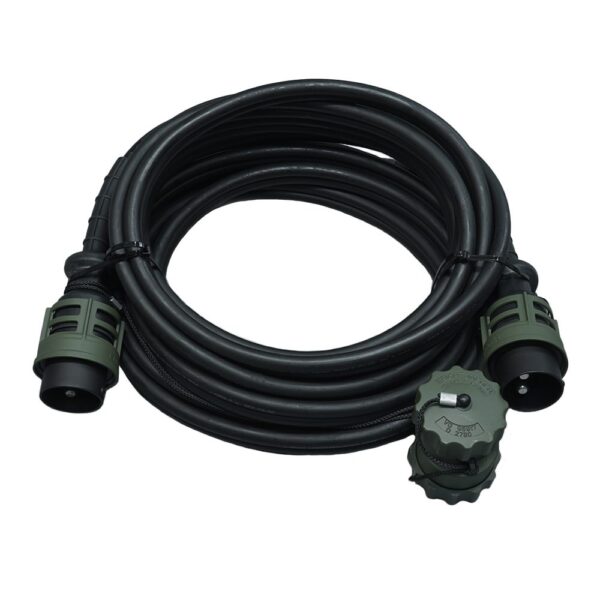 35mm² twin cable with 2-pole, 24 V, 2 plugs with screw ring and 1 coupler with screw cap, length 10 m