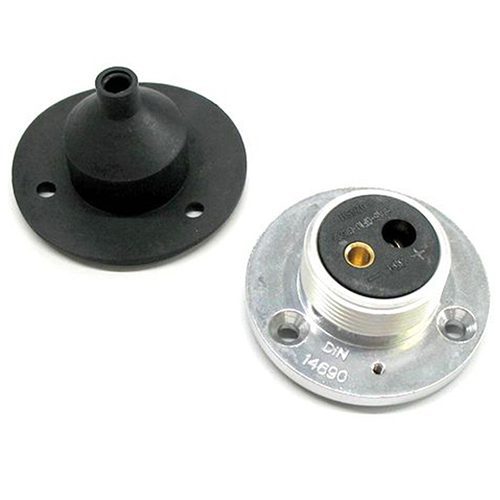 Socket 2-pole DIN 14690, connection M3, with rubber grommit
