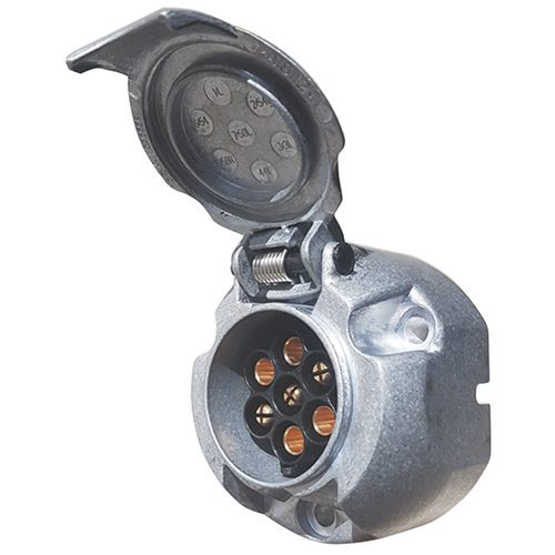 Socket, 12V, 7-pole, (ISO 1724), N-type, metal