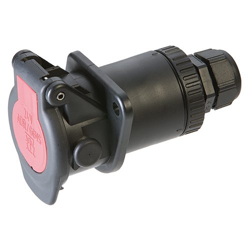 ADR Socket 15-pole, 24V, crimp contact, with cap nut for cable diameter 12-18mm