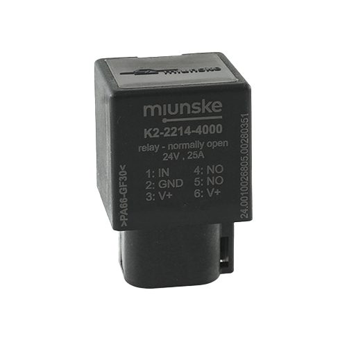 Relay 24V, 25A, normally open, with diode, IP68 with Deutsch connector