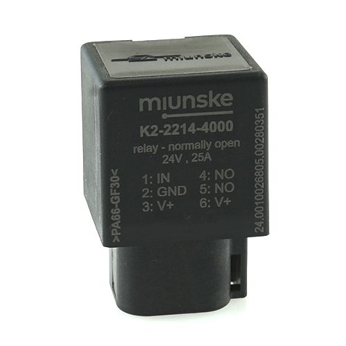 Relay 24V, 25A, normally open, with diode, IP68 with Deutsch connector