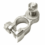 battery clamp “+” cast brass, pol diameter: 17.5 mm, bolt M8 x 21 mm