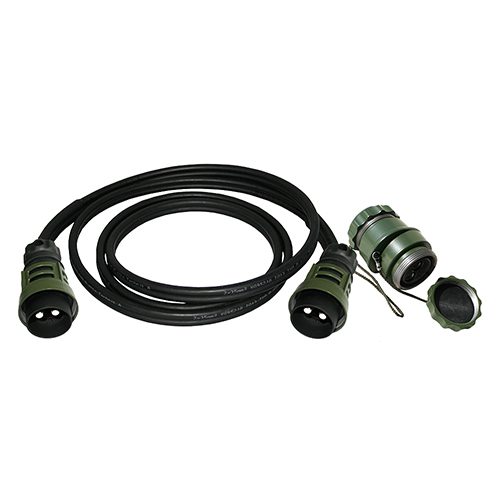 35mm² twin cable, 2-pole, 24 V, with 2 plugs with screw ring and 1x coupler with screw cap, length 20 m