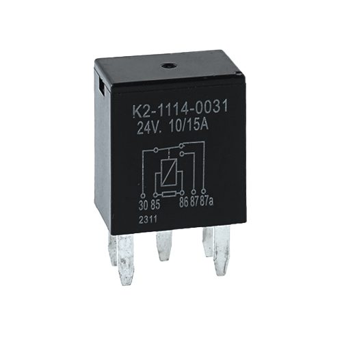 Micro Relay 24V, 10/15A, changeover contact, with resistor, sealed