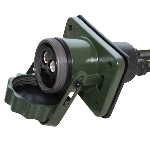 Socket 2-pole, 24V, with grommet, solder-/crimp contact sleeves 35mm², cable length 1.20m