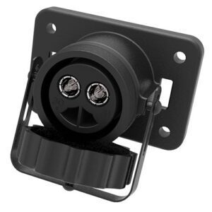 socket 24 V, 2-pole, black, with crimp/soldering terminals for 50 mm² cable