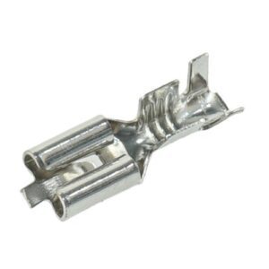 Flat receptacle 4.8mm, 1-2.5mm², with latching nose, tin-plated brass, reel