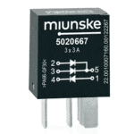 diode combination micro, triple, 3A, 1000V, 2 diodes with common cathode, one diode single