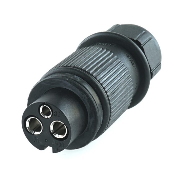 plug 3-pole, 6-24V, with socket contacts, screw cap for cable diameter 6-10mm