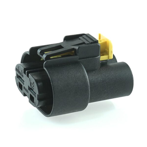 Power Connector, female holder, 2way, black, watertight