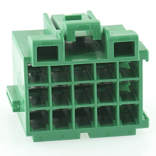 junior power timer housing, 15-pole (3x5), green