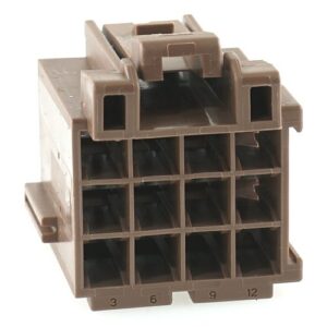 junior power timer housing, 12-pole (3x4), brown