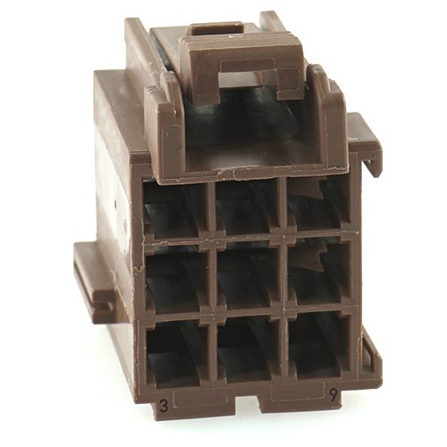 junior power timer housing, 9-pole (3x3), brown