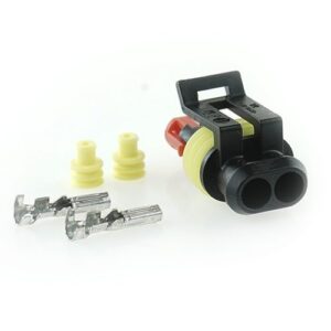 superseal housing male, 2-pole, incl. sealing (yellow) and pin contact