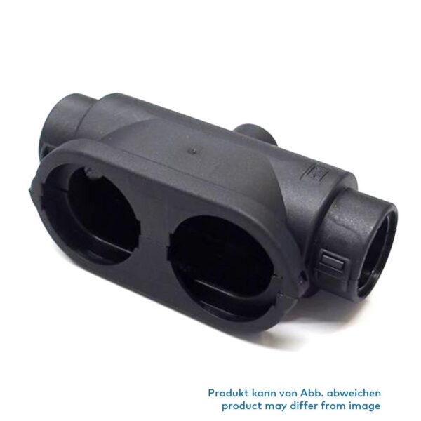 External Connector Interface, DEUTSCH DRC50, two half shells, 3way conduit fitting 2 x NW17, 1 x NW23