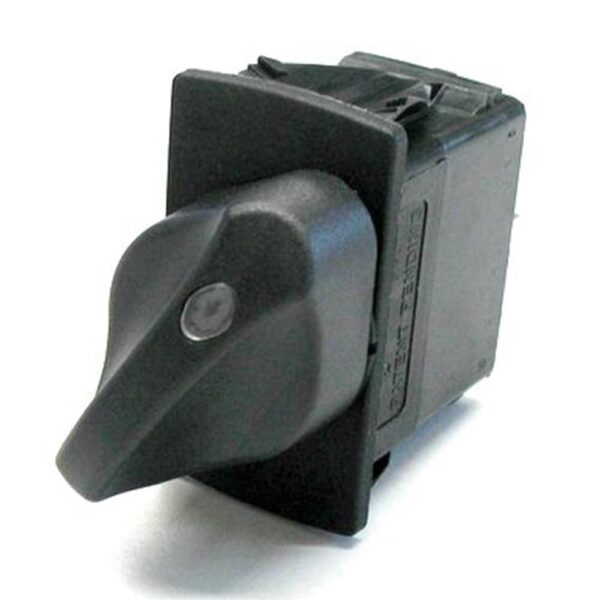 on-off double rotary switch Contura, 12V/20A, LED red, lens clear