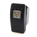 on-off Switch 12V/20A, Contura II, LED 1 amber, square lens white, symbol “interior light”