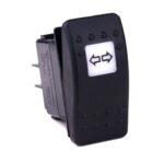 off<on Momentary Switch, 24V/15A, Contura II, without lamp/LED, square lens white, symbol “direction indicator”