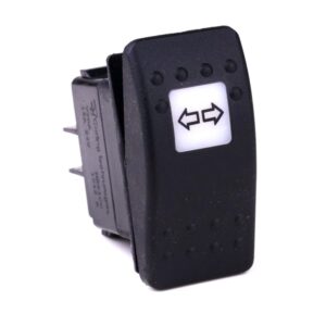 off<on Momentary Switch, 24V/15A, Contura II, without lamp/LED, square lens white, symbol "direction indicator"