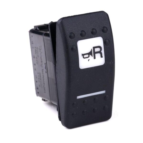 on-on Switch, 24V/15A, Contura II, LED 1 superbright green, LED 2 superbright green, square lens and bar lens white, symbol "horn rear"