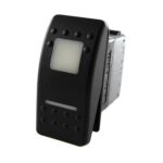 on-on Switch, 12V/20A, Contura II, LED 1 superbright green, LED 2Amber, square lens and bar lens white, without symbol