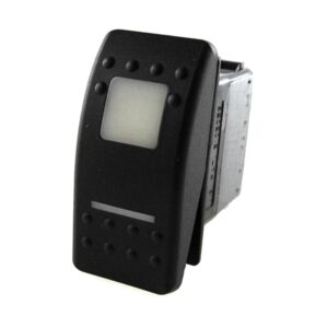 on-on Switch, 12V/20A, Contura II, LED 1 superbright green, LED 2Amber, square lens and bar lens white, without symbol
