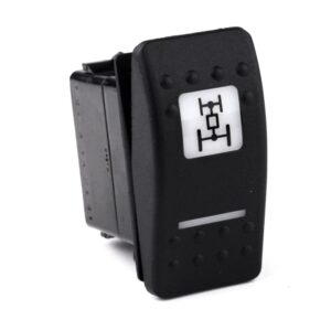 on-on Switch, 12V/20A, Contura II, LED 1 superbright green, LED 2 superbright red, square lens and bar lens white, symbol "all wheel drive"