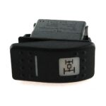 on-on Switch, 12V/20A, Contura II, LED 1 superbright green, LED 2 red, square lens and bar lens white, symbol "all wheel drive"