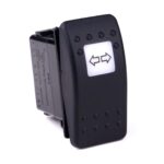 on-off-on Switch, 12V/20A, Contura II, LED 1 amber, square lens white, symbol "direktion indicator"