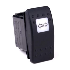 on-off-on Switch, 12V/20A, Contura II, LED 1 amber, square lens white, symbol "direktion indicator"