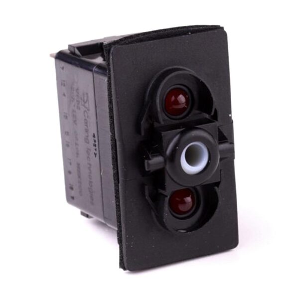 on-off-on Switch, 12V/20A, for Contura II,III, IV,V, LED 1 red, LED 2 red, with panel seal