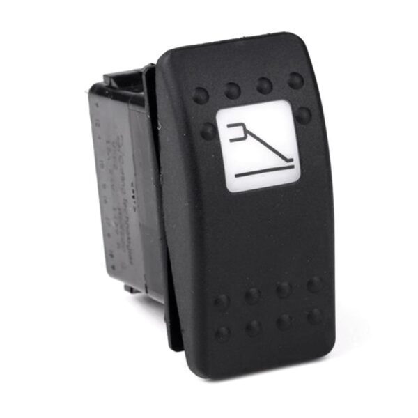 on>off<on Momentary Switch, 24V/20A, Contura II, LED 1 superbright green, square lens white, symbol "right stabilizer"