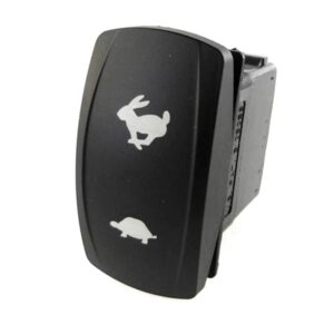 on>off<on Momentary Switch, 24V/15A, Contura V, without lamp/LED, no lens, symbol "rabbit (fast)/turtle (slow)"