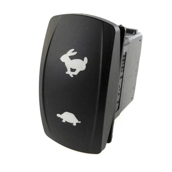 on>off<on Momentary Switch, 24V/15A, Contura V, without lamp/LED, no lens, symbol "rabbit (fast)/turtle (slow)"