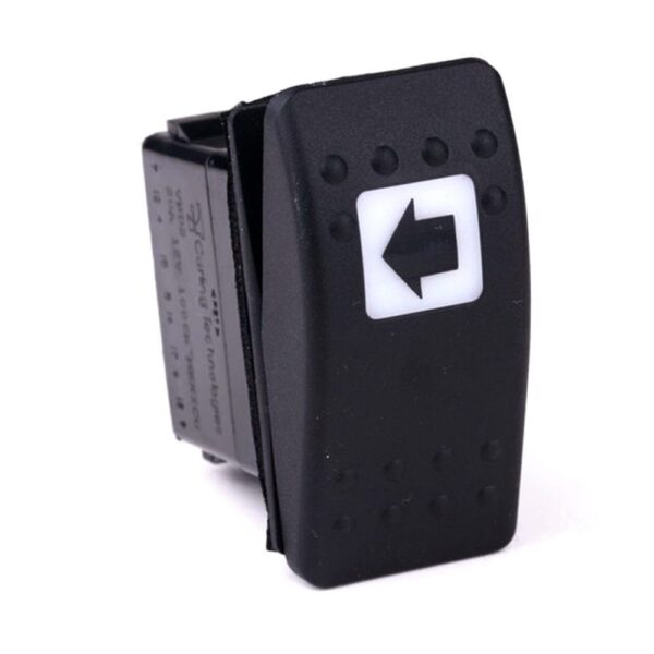 off<on Double Momentary Switch, 12V/20A, Contura II, LED 1 amber, square lens white, symbol "arrow left", with panel seal