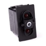 off<on Double Momentary Switch, 12V/20A, for Contura II, III, IV, V, LED 1 red, LED 2 red