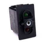 on-on Double Switch, 24V/15A, for Contura II,III,IV,V, LED 1 superbright green, LED 2 red