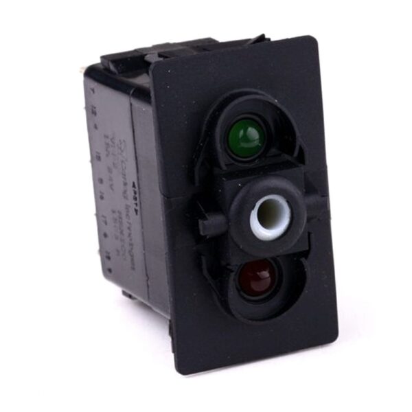 on-on Double Switch, 24V/15A, for Contura II,III,IV,V, LED 1 superbright green, LED 2 red