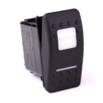 on-on-off Double Switch, 24V/15A, Contura II, LED 1 superbright green, LED 2 superbright red, square lens and bar lens white, without symbol