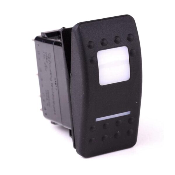 on-on-off Double Switch, 24V/15A, Contura II, LED 1 superbright green, LED 2 superbright red, square lens and bar lens white, without symbol