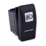 on-on-off Double Switch, 12V/20A, Contura II, LED 1 superbright green, LED 2 superbright green, square lens and bar lens white, symbol “dipped beam”, with panel seal